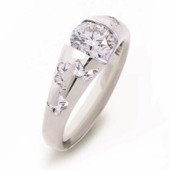 💥 Colors Stone Butterfly Ring for  Women Girl Hot Sale Design Rings,  HA4021-6 - Picture 1 of 2